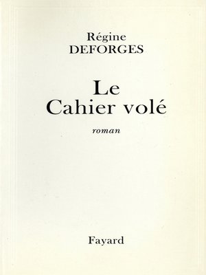 cover image of Le Cahier volé